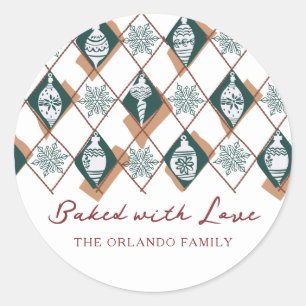 Adesivo Redondo Pelado com Amor Feriado Verde de Natal