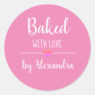 Adesivo Redondo Pelado com nome rosa de amor