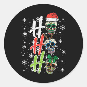 Adesivo Redondo Pele de Açúcar de Natal Ho Ho Ho Xmas Homens Mexic