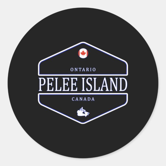 Adesivo Redondo Pelee Island Ontario Canadá (Frente)