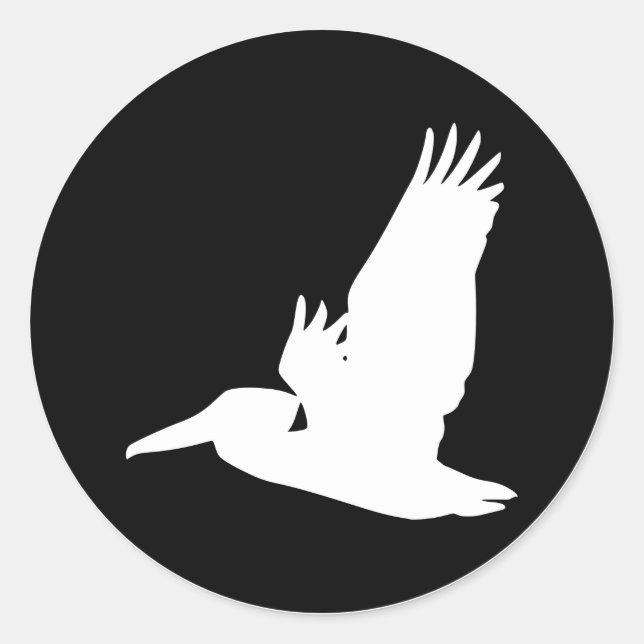 Adesivo Redondo Pelican voador (Frente)