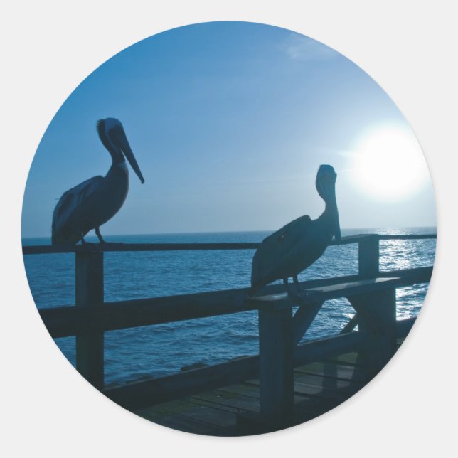 Adesivo Redondo Pelicano azul/adesivo (Frente)