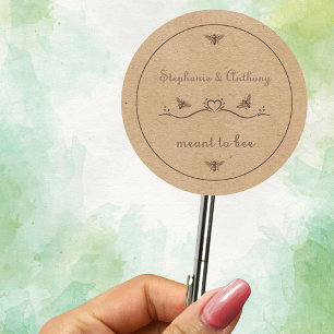 Adesivo Redondo Pelo Amor das Abelhas Casamento de Abelhas Rústico