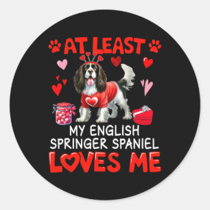 Adesivo Redondo Pelo Menos English Springer Spaniel Me Ama Valent