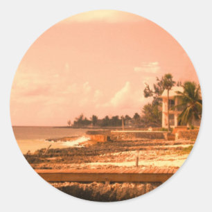Adesivo Redondo Pelo oceano (tom do pêssego)