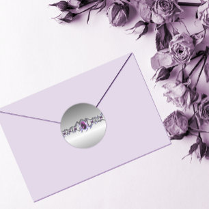 Adesivo Redondo Peltre e casamento roxo da jóia
