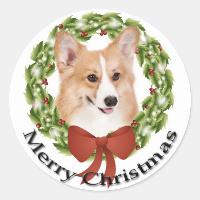Adesivo Redondo Pembroke Corgi Sticker (Frente)
