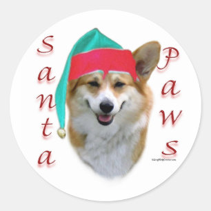 Adesivo Redondo Pembroke Welsh Corgi Papais noeis Paws