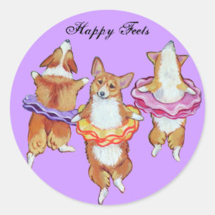 Adesivo Redondo Pembroke Welsh Corgi Stickers
