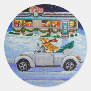 Adesivo Redondo Pembroke Welsh Corgi Stickers