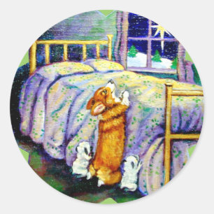 Adesivo Redondo Pembroke Welsh Corgi Stickers