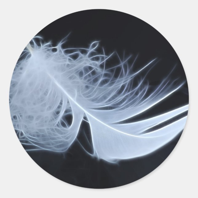 Adesivo Redondo Pena branca - angélica por natureza (Frente)