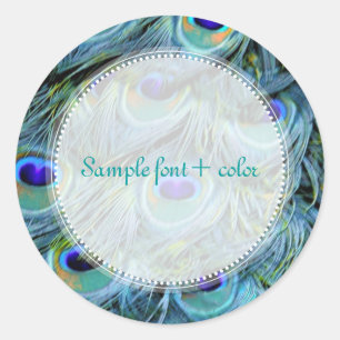 Adesivo Redondo Pena de pavão PixDezine