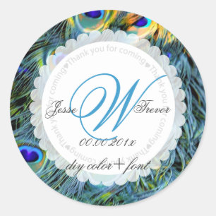 Adesivo Redondo Pena de pavão PixDezines