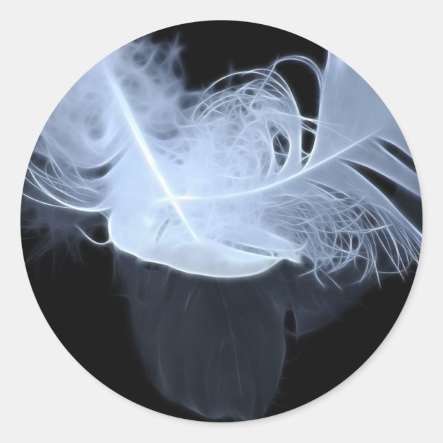 Adesivo Redondo Penas de chama gêmeas e reflexo (Frente)