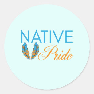 Adesivo Redondo Penas de Orgulho Nativas (redondas)