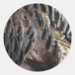 Adesivo Redondo Penas Selvagens Turcas I Abstrato Nature Design