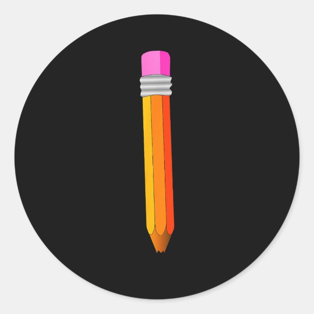 Adesivo Redondo Pencil Costume Shirt Funny Office School Supply Pr (Frente)