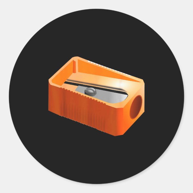 Adesivo Redondo Pencil Sharpener Funny Office School Supplies Cost (Frente)