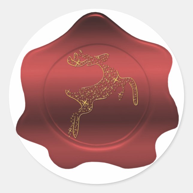 Adesivo Redondo Peneira de Natal Red Wax Seal Sticker (Frente)