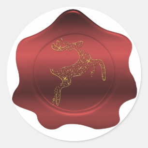 Adesivo Redondo Peneira de Natal Red Wax Seal Sticker