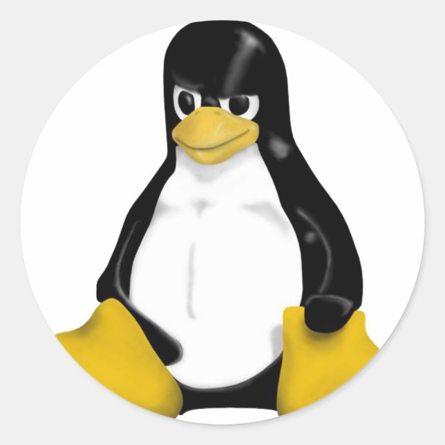 ADESIVO REDONDO PENGUIN ANGRY LINUX TUX (Frente)