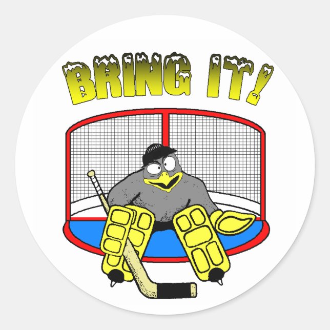 Adesivo Redondo Penguin Goalie Sticker (Frente)