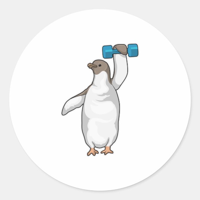 Adesivo Redondo Penguin Malhação Dumbbell (Frente)