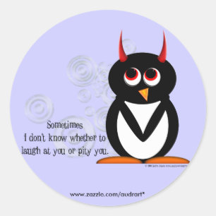 Adesivo Redondo Penguin Pity Party Stickers