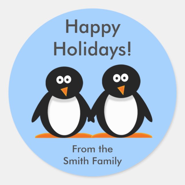 Adesivo Redondo Penguin Sticker (Frente)