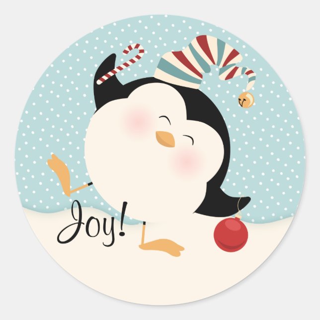 Adesivo Redondo Penguin Sticker (Frente)