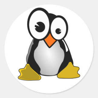 Adesivo Redondo Penguin Sticker