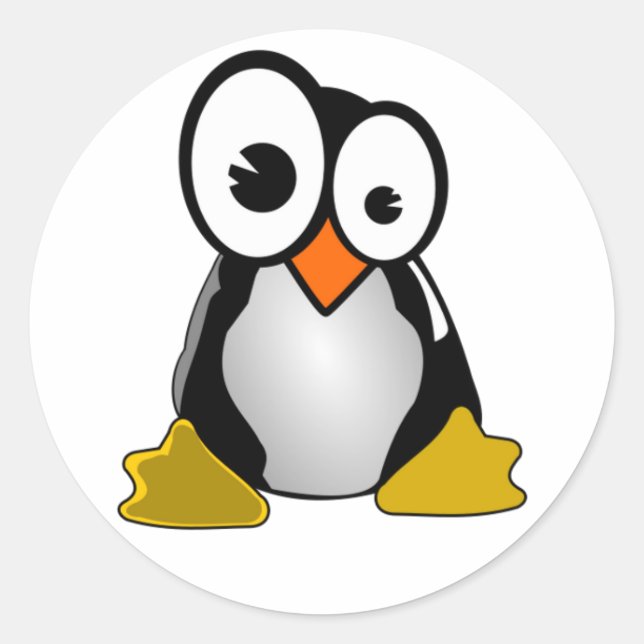 Adesivo Redondo Penguin Sticker (Frente)