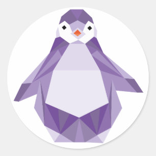 Adesivo Redondo Penguin Sticker