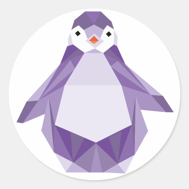 Adesivo Redondo Penguin Sticker (Frente)