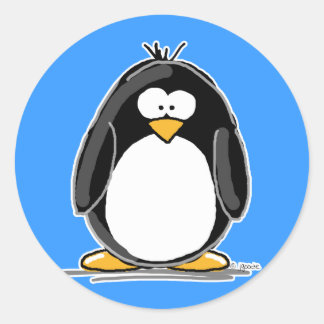 Adesivo Redondo Penguin Sticker