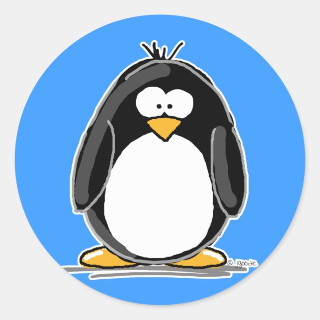 Adesivo Redondo Penguin Sticker (Frente)