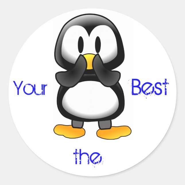 Adesivo Redondo Penguin Sticker (Frente)