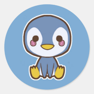 Adesivo Redondo Penguin Sticker