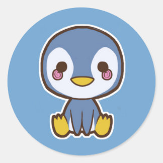 Adesivo Redondo Penguin Sticker