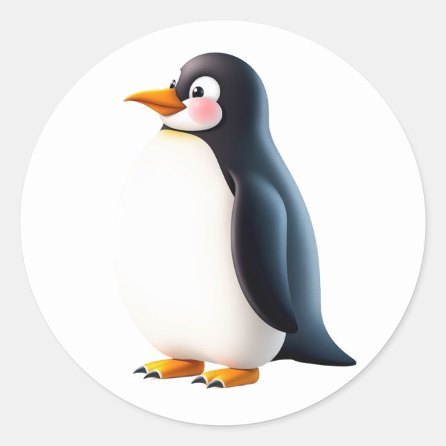 Adesivo Redondo Penguin Stickers (Frente)