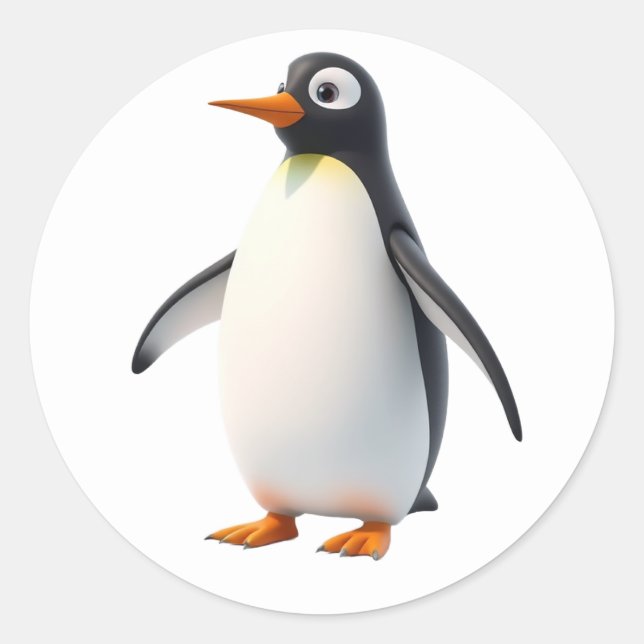 Adesivo Redondo Penguin Stickers (Frente)