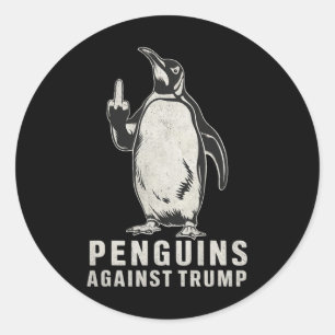 Adesivo Redondo Penguins Nadadeiras Acima do Dedo Médio Penguins C