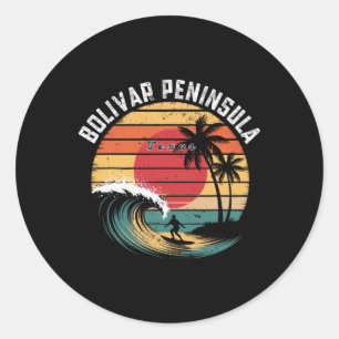Adesivo Redondo Península de Bolivar Texas Praia Surf