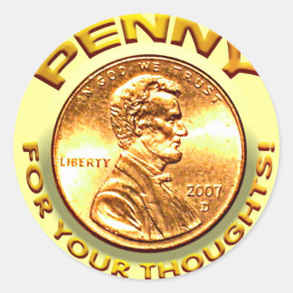 Adesivo Redondo Penny para seus pensamentos!