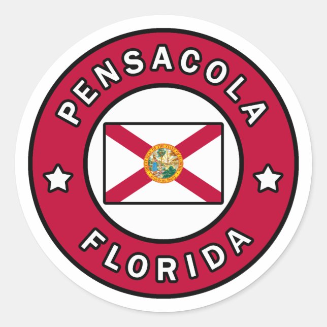 Adesivo Redondo Pensacola Florida (Frente)