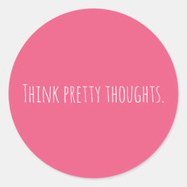 Adesivo Redondo Pensamentos Bonito personalizados rosa modernos