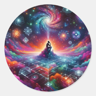 Adesivo Redondo Pensamentos cósmicos