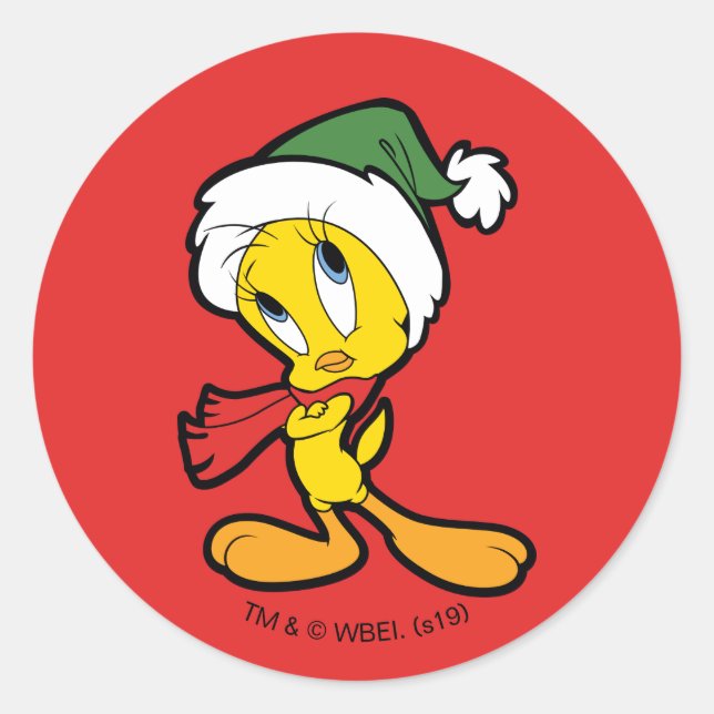 Adesivo Redondo Pensamentos de Natal TWEETY™ (Frente)