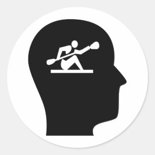 Adesivo Redondo Pensando em Kayaking